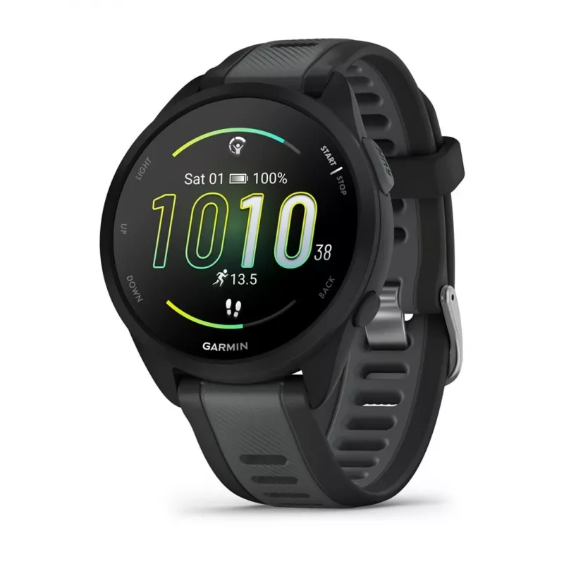 Garmin Forerunner 165 Music - Czarny - Zegarek sportowy z paskiem - Silikon - Łupkowy szary - Rozmiar nadgarstka: 126-203 mm - Wyświetlacz 3 cm (1.2) (010-02863-30)