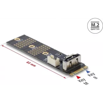 Adapter M.2 Key B na SATA 7-pin (pionowy) DELOCK 64290
