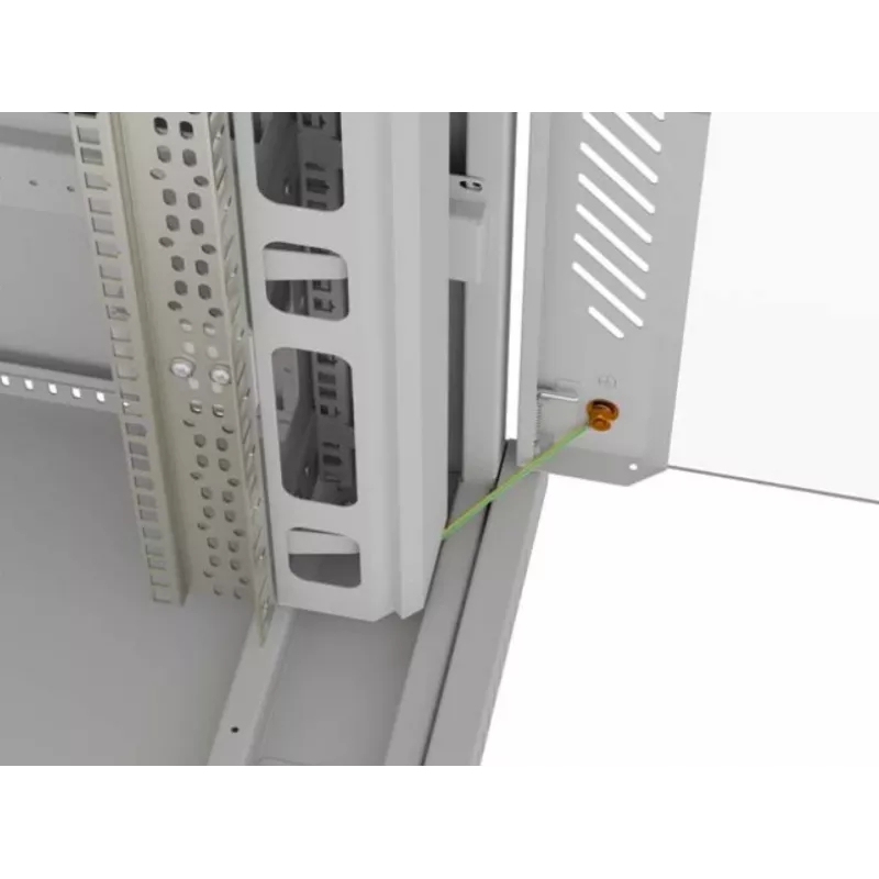Szafa rack LANBERG FF01-8047-12SL 47U 800x1000 mm szara z przednimi i tylnymi drzwiami szklanymi oraz miejscem na panel LCD