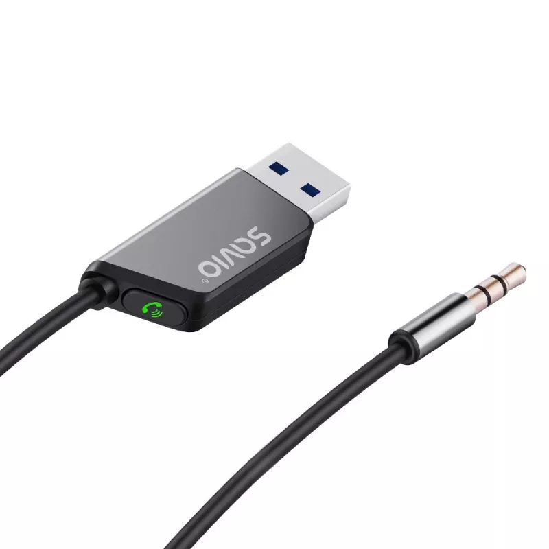 Adapter AUX Savio TR-16 z funkcją głośnomówiącą, Bluetooth 5.3, Google Assistant/Siri