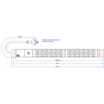 Bachmann Power Strip 19Z 1HE 12xC13 2, 0m 800.3723 (800.3723)