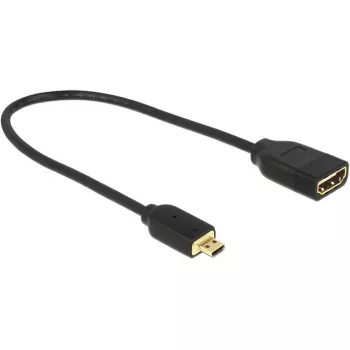 Przewód DELOCK HDMI Micro D Wtyk > Gniazdo HDMI A High Speed z Ethernet 3D 4K 20cm Premium Slim