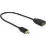 Przewód DELOCK HDMI Micro D Wtyk > Gniazdo HDMI A High Speed z Ethernet 3D 4K 20cm Premium Slim