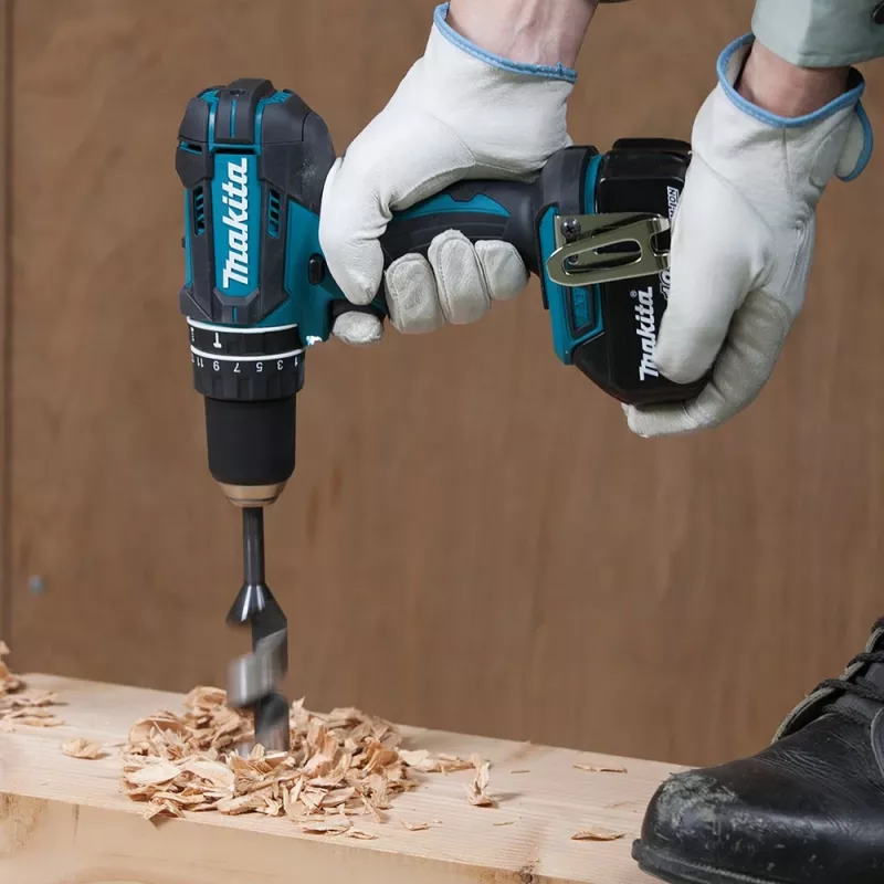 Makita DHP482RFX9 - Wiertarka/wiertarka udarowa/wkrętarka akumulatorowa - Bezkluczykowy uchwyt 13 mm - 62 N·m - 2 baterie, ładowarka w zestawie - 18 V (DHP482RFX9)