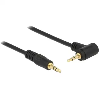 DeLOCK - Audiokabel - 24 AWG - Mini-Phone Stereo 3,5 mm (M) - Mini-Phone Stereo 3,5 mm (M) - 50cm - Schwarz - Verbindungsstück im 90°-Winkel (83752)