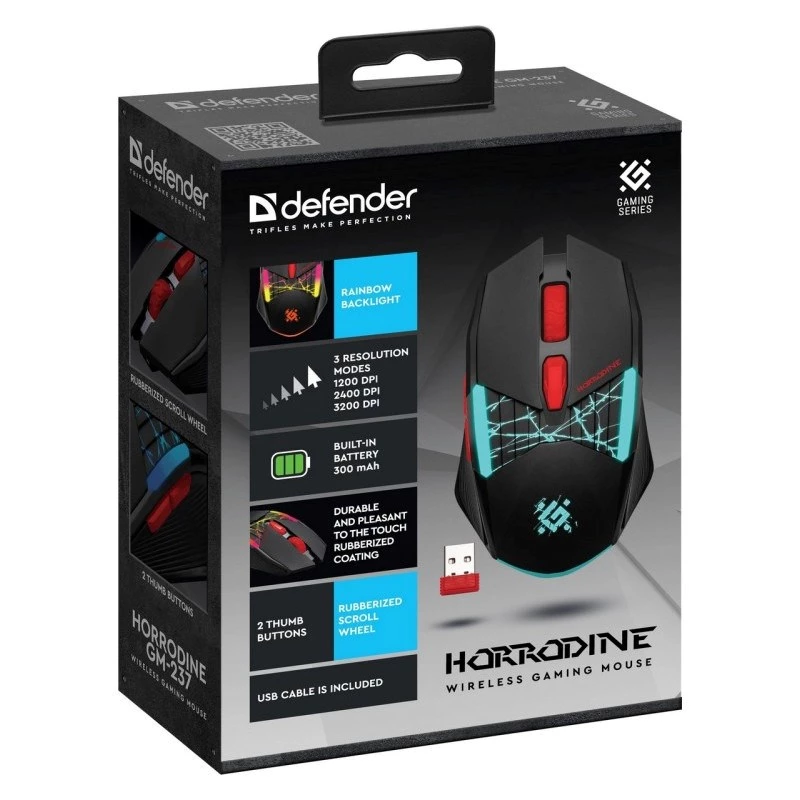 Mysz DEFENDER GM-126 TISA RF+BT OPTIC 1600dpi 6P Czarny