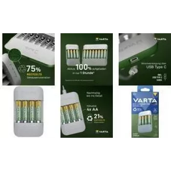 Ładowarka Varta Eco Charger Pro Recycled 4x AA 2100mAh (model 56816)