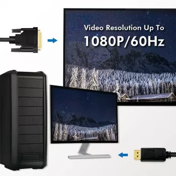 adapter kablowy wideo LogiLink CV0132 DisplayPort na DVI 3m Czarny