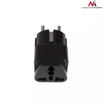 Adapter wtyczki zasilającej Maclean MCE155 NEMA 5-15P Type E FR Czarny