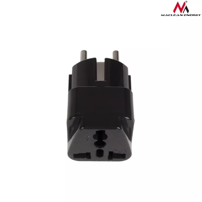 Adapter wtyczki zasilającej Maclean MCE155 NEMA 5-15P Type E FR Czarny