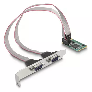 DeLOCK Karta Mini PCIe pełnowymiarowa na 2 x port szeregowy RS-232 D-Sub 9-pin