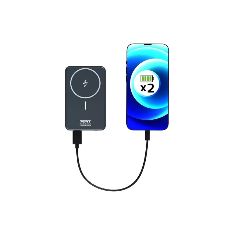 Power Bank Port Designs 907005 10000 mAh ładowanie bezprzewodowe czarny