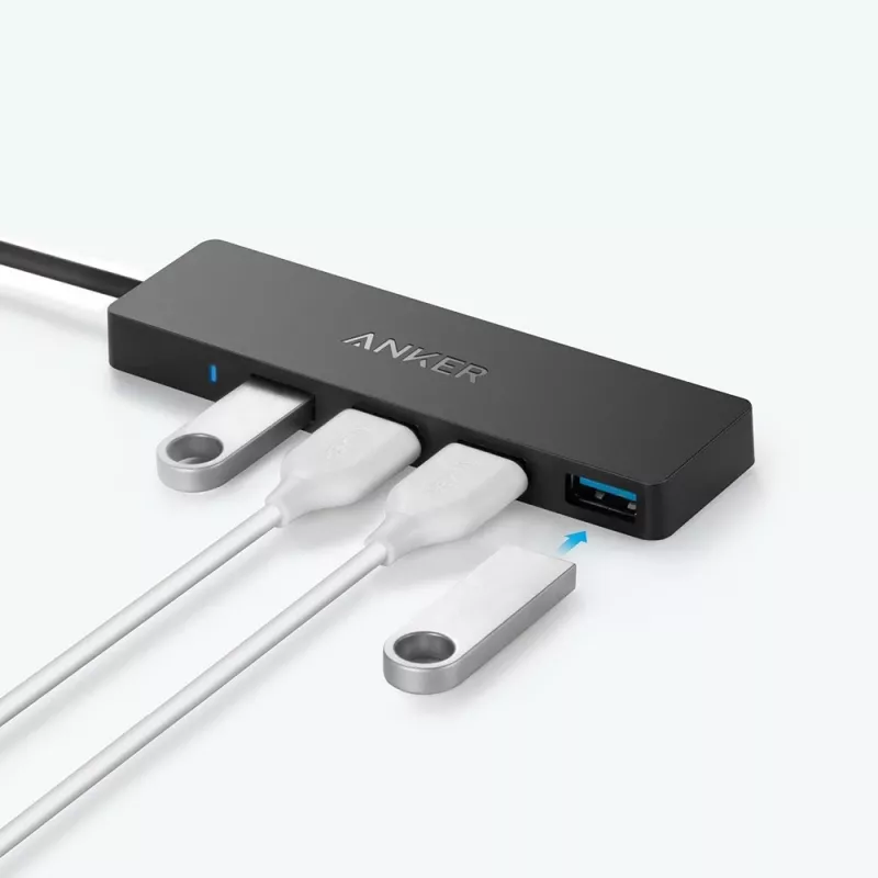 Koncentrator USB Anker Innovations A7516016 USB 3.2 Gen 1 Typ-A 5000 Mbit/s Czarny