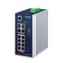 Przełącznik zarządzalny PLANET IGS-4215-8P2T2S — 10x Gigabit RJ-45, 2x SFP, 8x PoE+ (240W), 48–56V DC, L2/L4, IP30, montaż na szynie DIN/na ścianie
