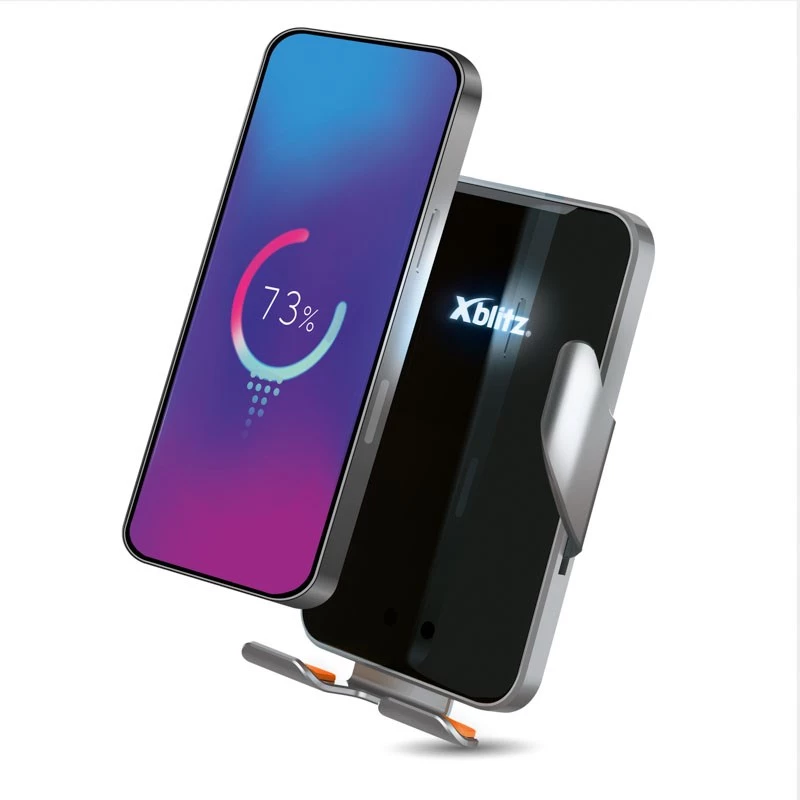 Xblitz FX4 Elegance automatyczny uchwyt samochodowy do telefonu z ładowaniem bezprzewodowym, na kratkę nawiewu