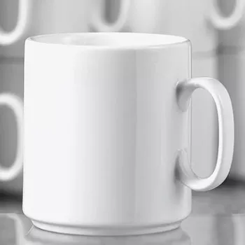 Porcelanowy kubek do kawy Esmeyer Diane 402-108 280 ml — Zestaw 6 szt., biały