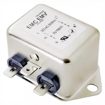 Akyga EN2090-3-F jednofazowy filtr EMI, 3 A, 120–250 V AC, 50/60 Hz, złącza 6,3 mm