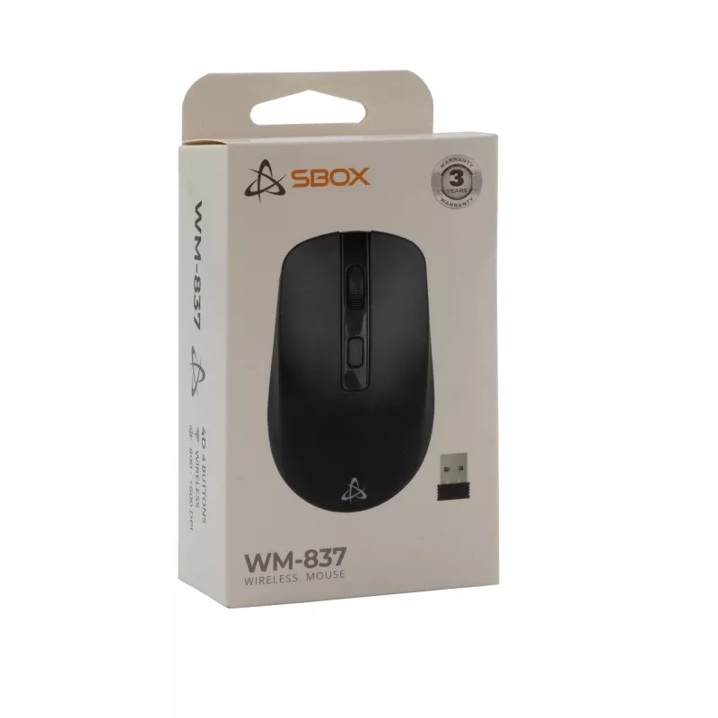 Mysz SBOX WM-837 Czarna USB Typ-A