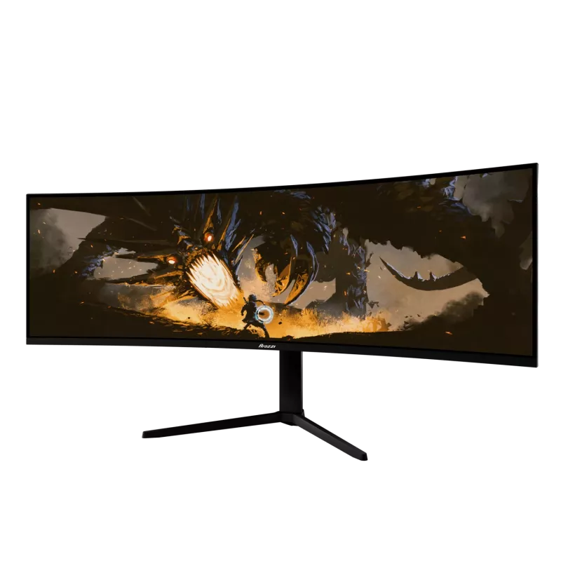 49-calowy zakrzywiony monitor LED Arozzi Nova — 5120 x 1440 Dual QHD, panel VA, 4 ms, koncentrator USB, VESA
