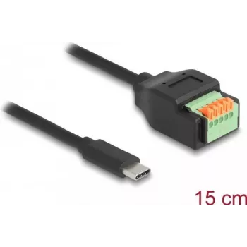 DeLOCK Kabel USB 2.0 USB Type-C męski do listwy zaciskowej 15 cm