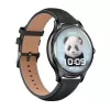 Smartwatch Colmi L28 z czarnym paskiem silikonowym i czarnym skórzanym