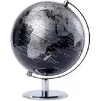 Globus polityczny biurkowy TROIKA LUNAR, średnica 20 cm, wysokość 270 mm, srebrny/czarny