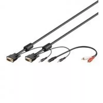 Wentronic SVGA Audio Cable - 3m - VGA (D-Sub) - VGA (D-Sub) - czarny - Audio 3,5 mm (93969)
