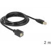 Kabel USB DeLOCK USB2.0-B 2 m USB B Czarny