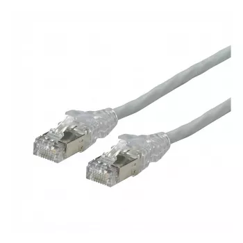 DTWYLER Kabel krosowy Kat.6A (Klasa EA) S/FTP, CU 7702 flex LSOH, AMP v2, skrosowany, Szary, 2 m