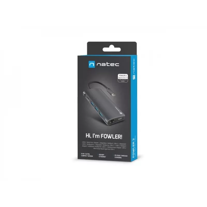 Stacja dokująca NATEC NMP-2162 USB 3.2 Gen 1 Type-C szara przewodowa