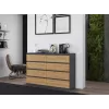 Komoda Top e shop M8 140 ANT/ART — 8 szuflad, Antracyt/Dąb, 1380×400×970 mm, Płyta wiórowa