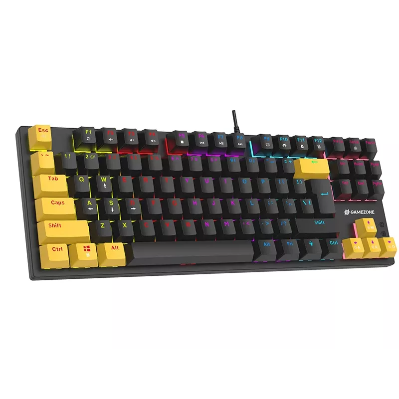 Zestaw Tracer HORNET 87 klawiatura i mysz Gaming USB QWERTY Czarny, Żółty