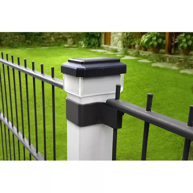 Lampa solarna LED ogrodowa GB128 na słupek, czarna - zielony niebieski