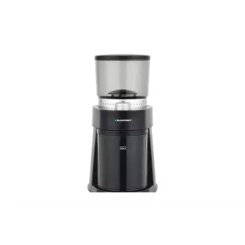 Młynek żarnowy do kawy BLAUPUNKT FCM501 — 250 g ziaren, 180 g zmielonej kawy, 120 W, srebrny