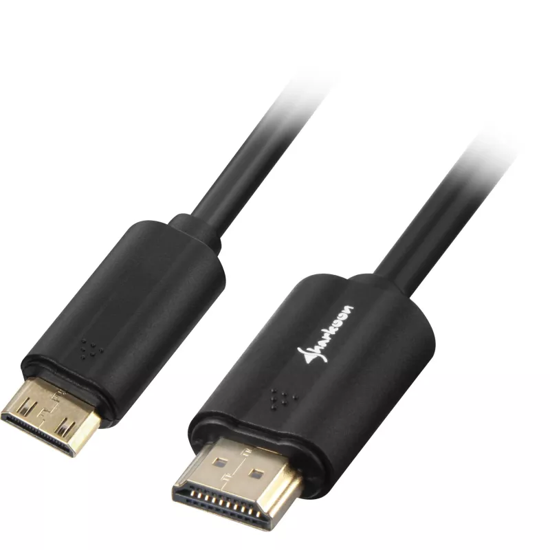 Przewód adaptera HDMI Plug > mini HDMI Plug (czarny, 1 metr, HDMI 4K)