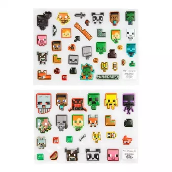 Paladone Minecraft Puffy Gadget Decals PP13218MCF — ozdobne wypukłe naklejki do urządzeń