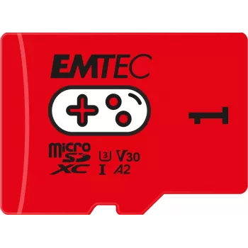Emtec Flash Memory 1TB UHS-I U3 V30 A2 Gaming Rouge ECMSDM1TXCU3G