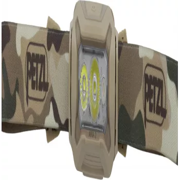 Czołówka Petzl ARIA 2 RGB camo — akumulatorowa czołówka, regulowany kąt świecenia, tryby RGB (E070BB01)