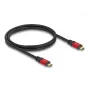 DeLOCK Kabel USB USB Type-C męski na męski 10 Gbps PD 3.0 100 W 1 m czerwony metalowy