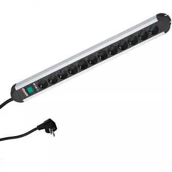 Power Extension Bachmann PRIMO 1.75m 12 AC Outlets Czarny szary