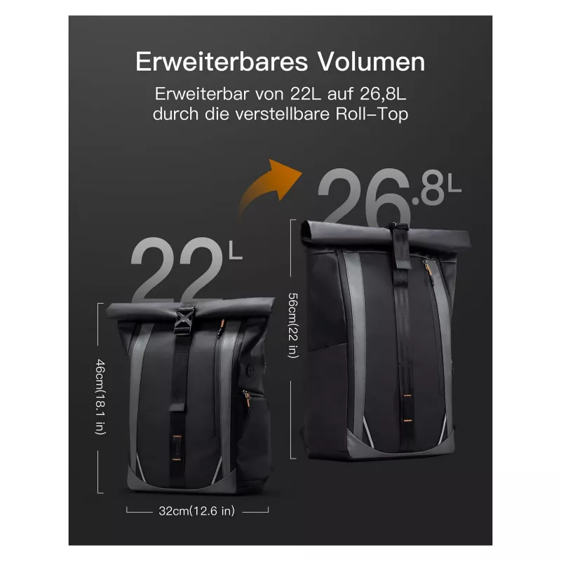 inateck plecak na notebooka 15,6 BP01009 czarny 22-26.8 L