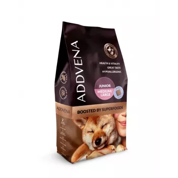 ADDVENA Boosted by superfoods Junior Medium/Large Beef - sucha karma dla psów - 10kg