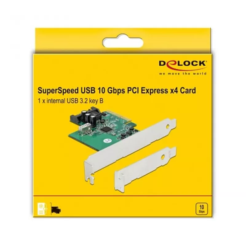 Karta DeLOCK PCI Express x4 na 1 wewnętrzny port USB 3.2 Gen 2 klucz B 20-pinowe gniazdo