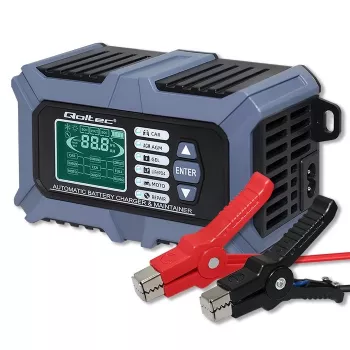 Inteligentna ładowarka akumulatorów Qoltec z mikroprocesorem, testerem akumulatorów i funkcją regeneracji 12V | 6A | LCD | Ładowarka do akumulatorów AGM LiFePO4 GEL