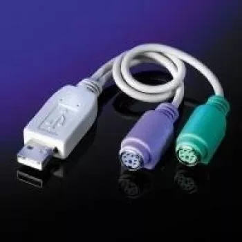 Adapter VALUE klawiatura/mysz - USB Typ A, 4-pin (M) - PS/2, 6-pin (W)