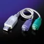 Adapter VALUE klawiatura/mysz - USB Typ A, 4-pin (M) - PS/2, 6-pin (W)