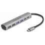 DeLOCK 64232 Stacja dokująca do laptopa Przewodowa USB 3.2 Gen 1 Type-A Type-C Szary