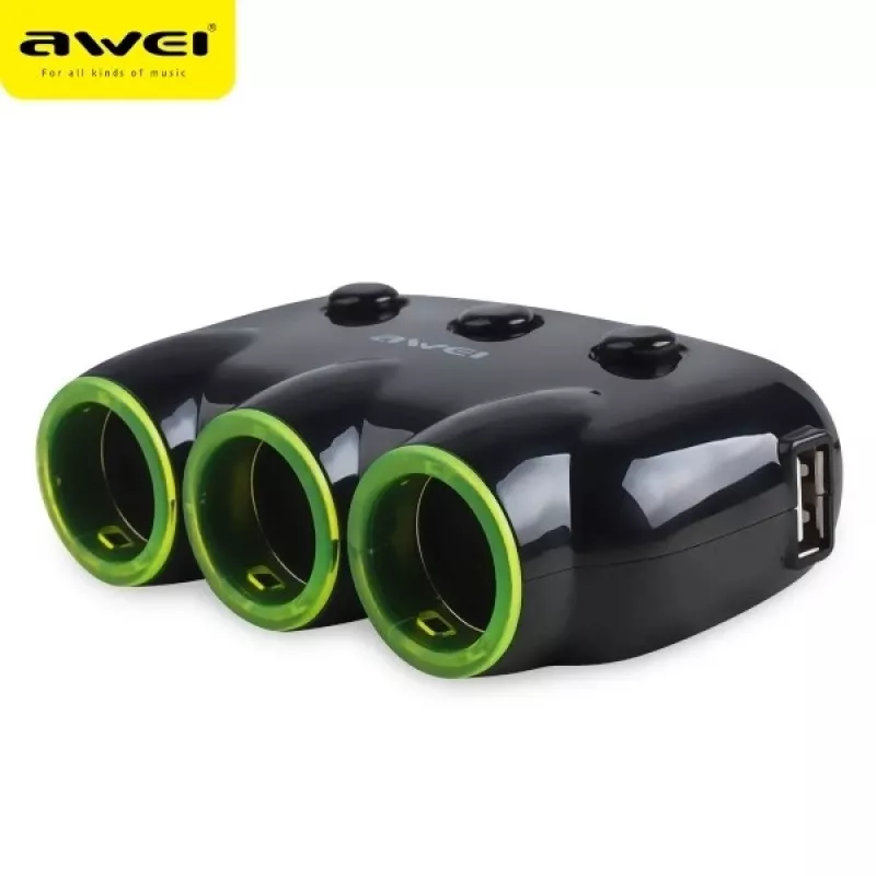 Adapter do gniazda zapalniczki samochodowej Awei C-35 do gniazd zasilania 12 V i 24 V