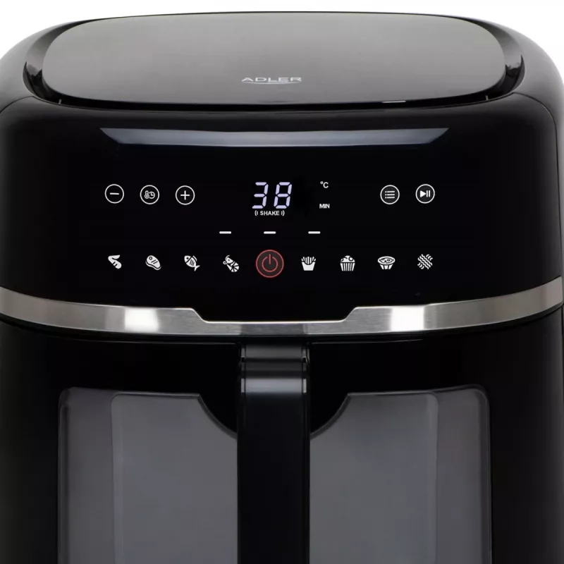 Adler AD 6318 frytkownica beztłuszczowa, 8 l, 2500 W, wyświetlacz LCD, 9 programów, czarna