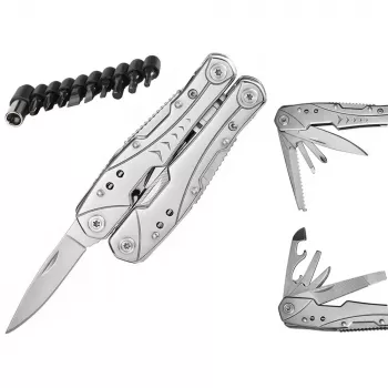 Multitool Extralink, Nóż kieszonkowy 23 w 1, z pokrowcem, srebrny